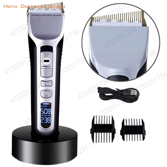 Hair Clipper Unique Shaped Moving Blade Hair Trimmer LCD Display USB Rechargeable for Salon Men Hair Cutting Barber Machine